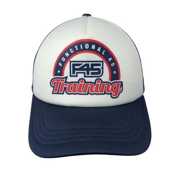 Functional 45 Training Snapback Trucker Hat Blue One Size Adjustable Mesh Back - Picture 1 of 9